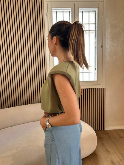 T-shirt spalline imbottite verde