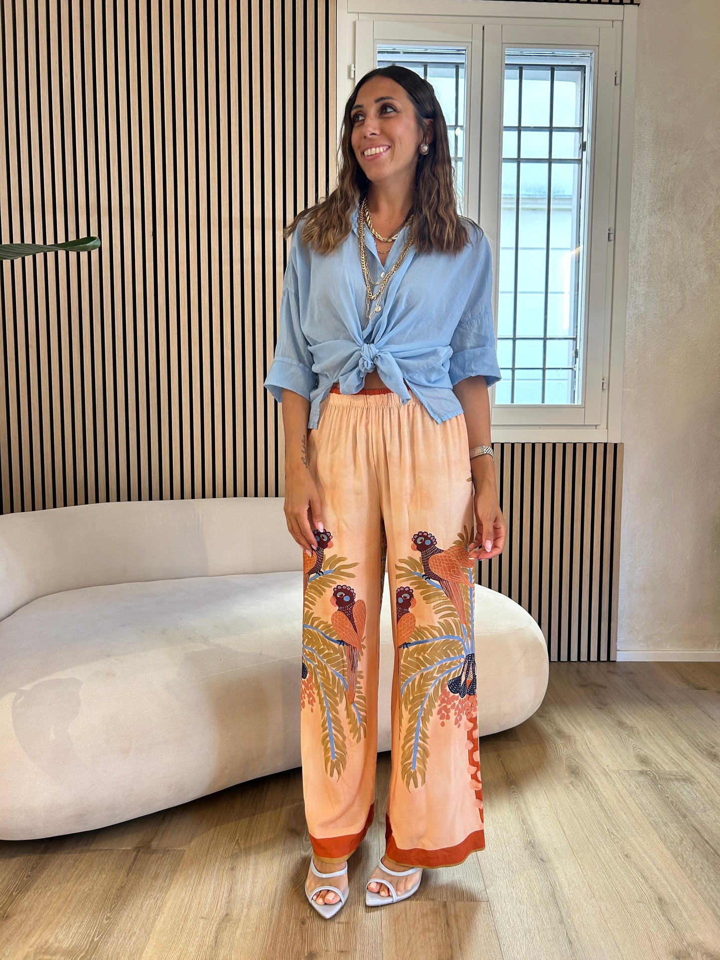 Pantalone pavoni e tabacco