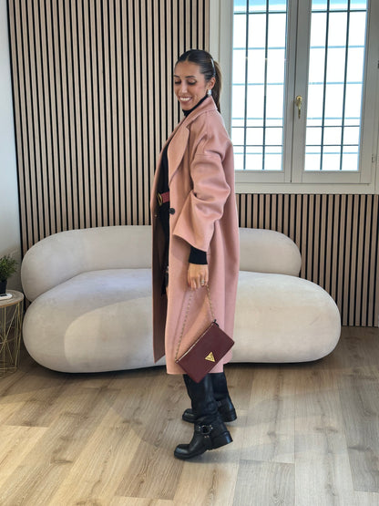 Cappotto doppiopetto handmade cipria