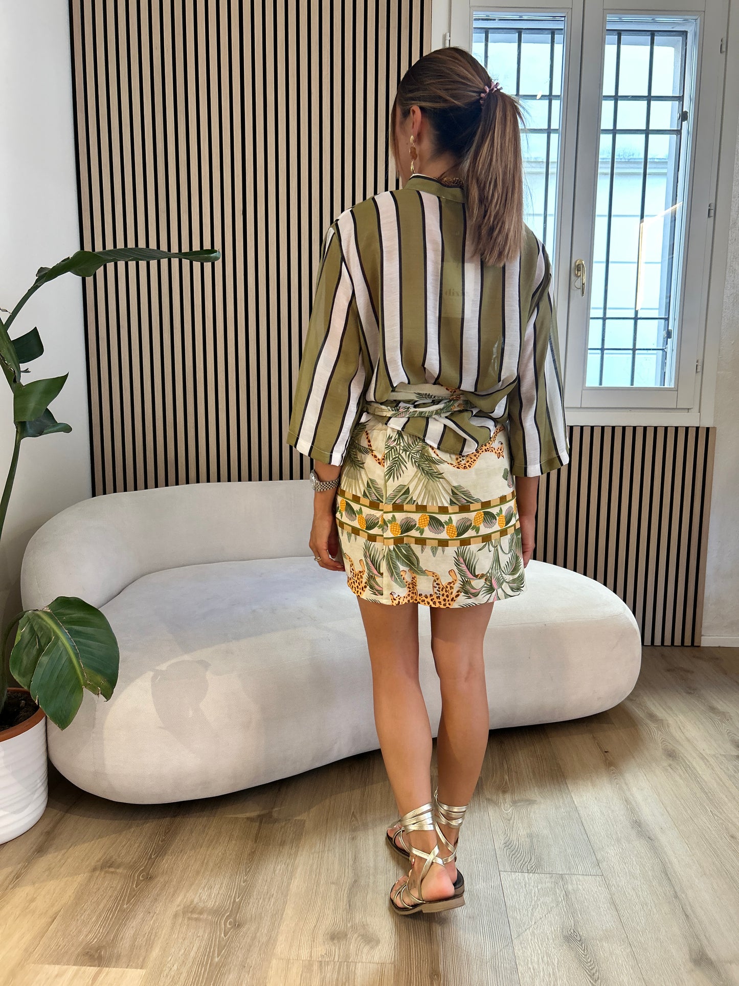Camicia rigata olio