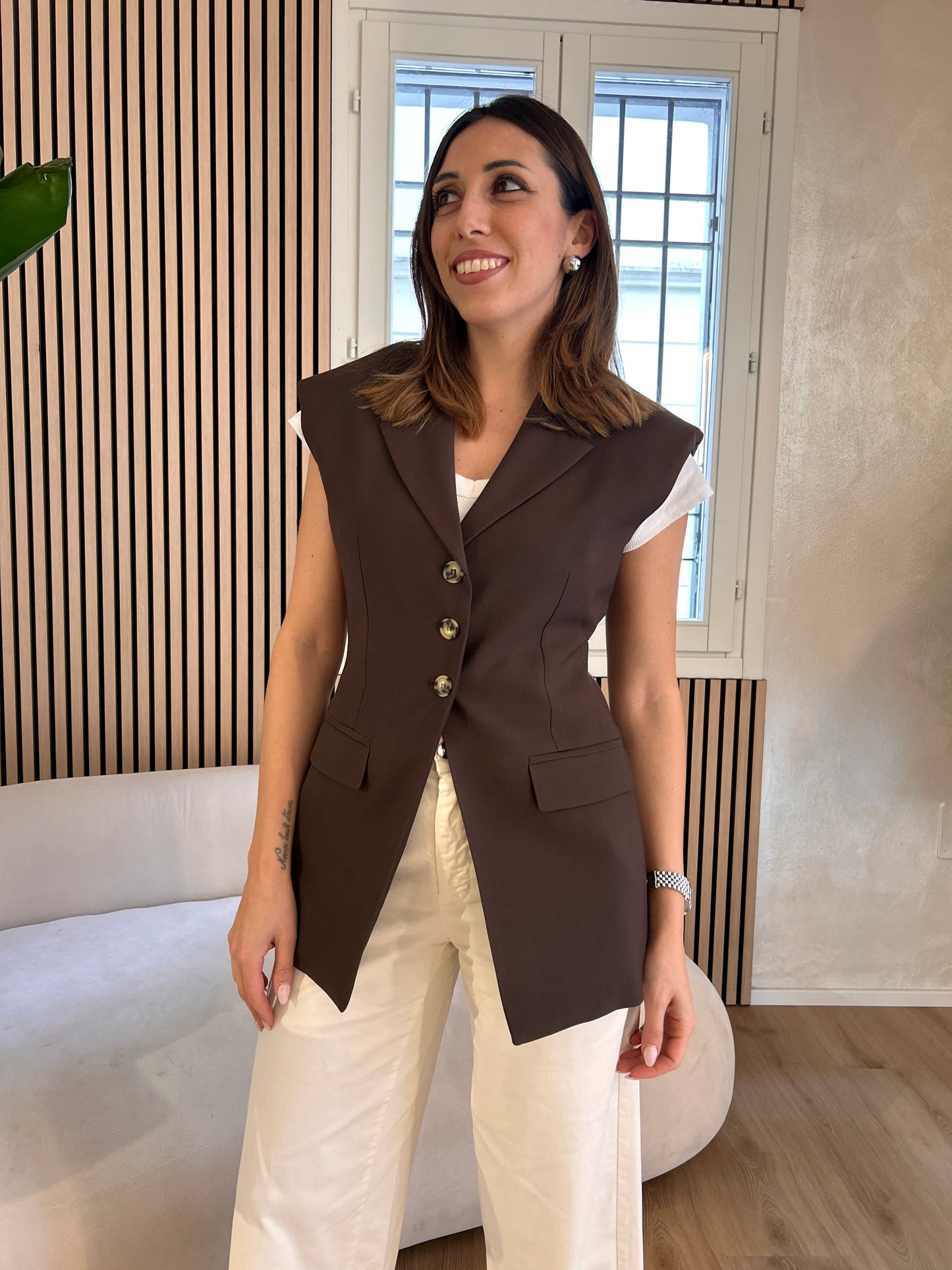 Gilet sfiancato cioccolato