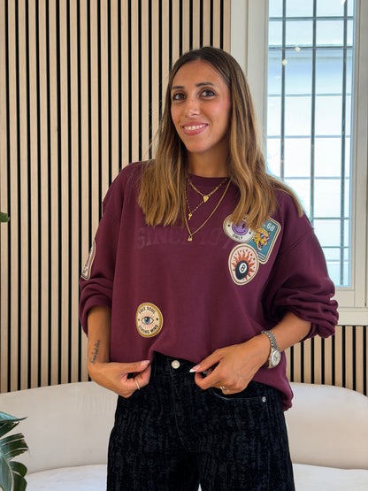 Felpa patch bordeaux