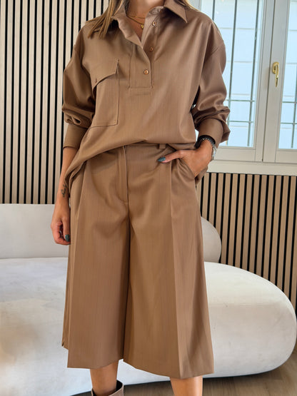 Camicia gessata biscotto