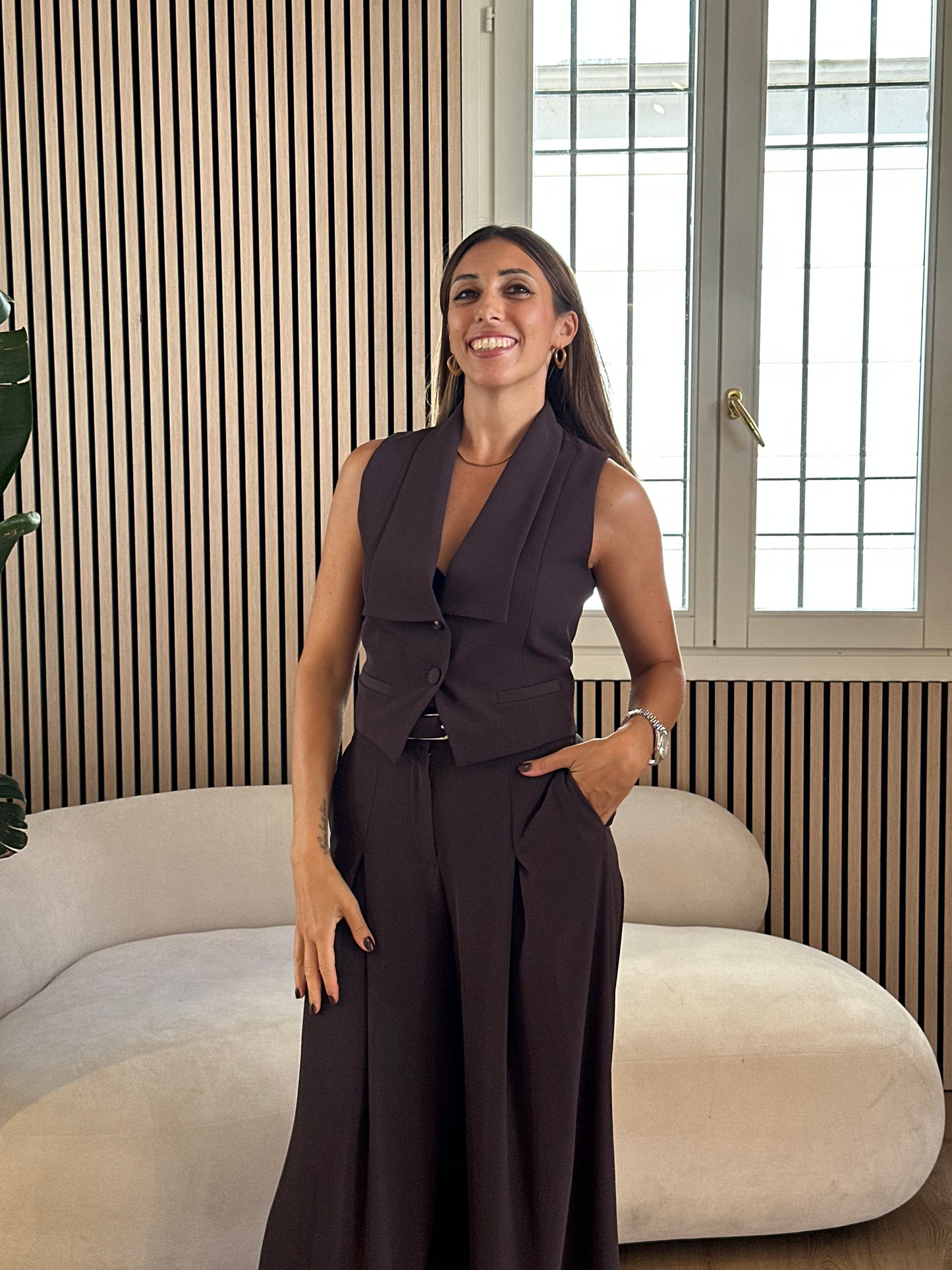 Gilet monopetto moro