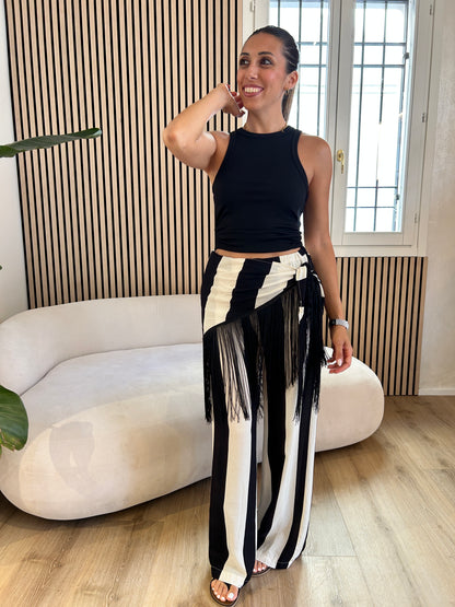 Pantalone rigato con pareo