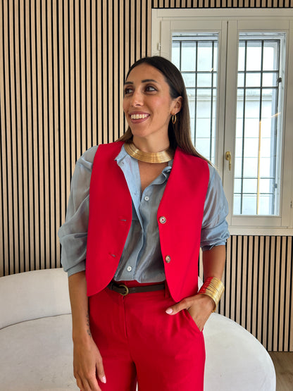 Camicia tasche over azzurro
