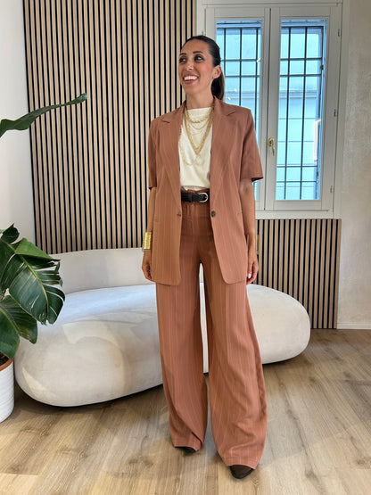 Pantalone gessato cotto