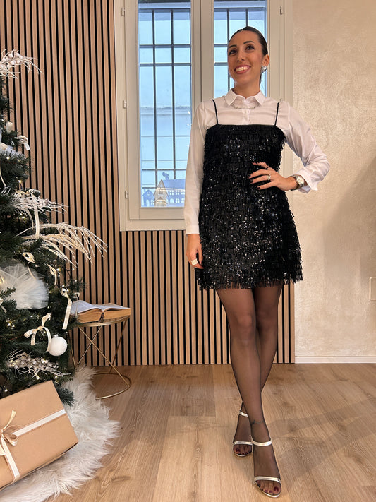 Abitino frange paillettes