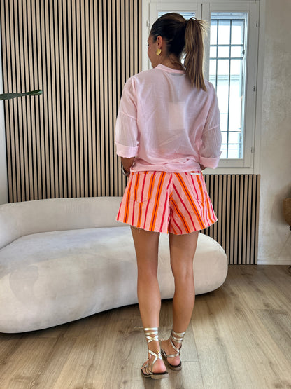 Shorts farfalla riga fucsia