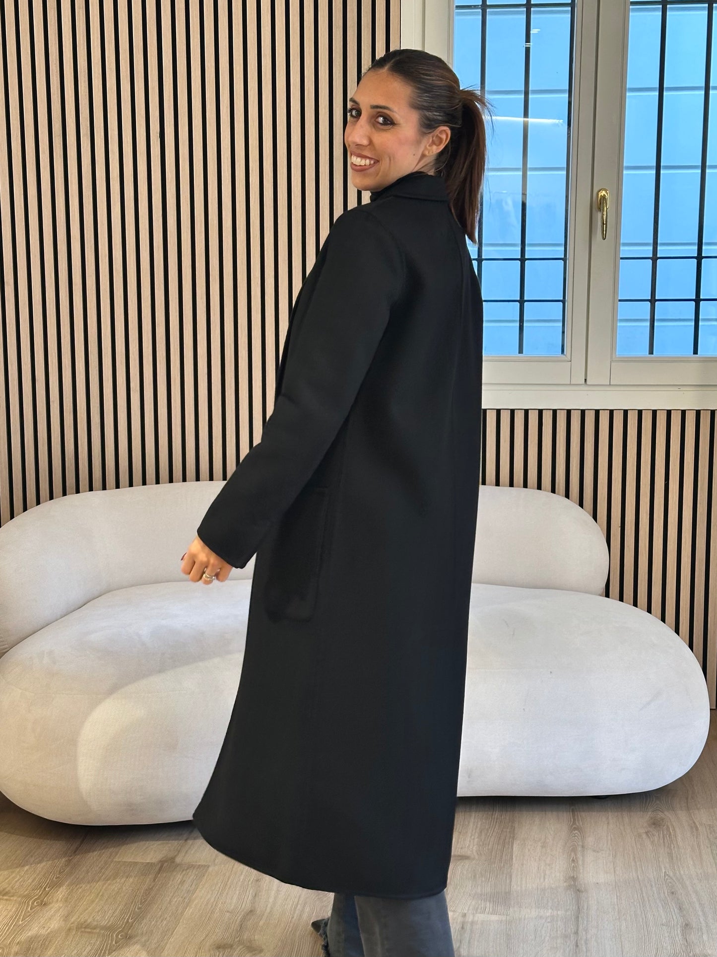 Cappotto monopetto handmade nero