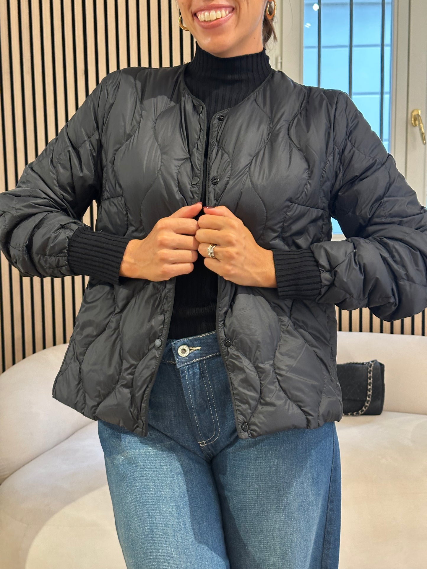 Giacca trapunta nera