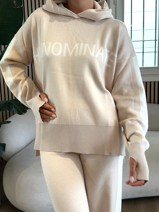 Maglia cappuccio con bande