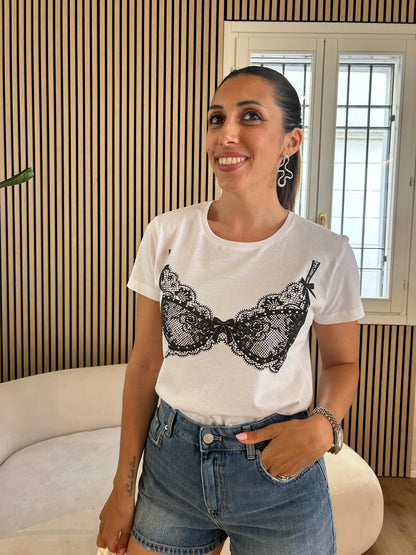 T-shirt stampa bustier
