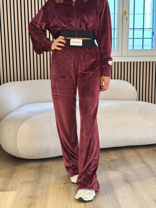 Pantalone ciniglia bordeaux