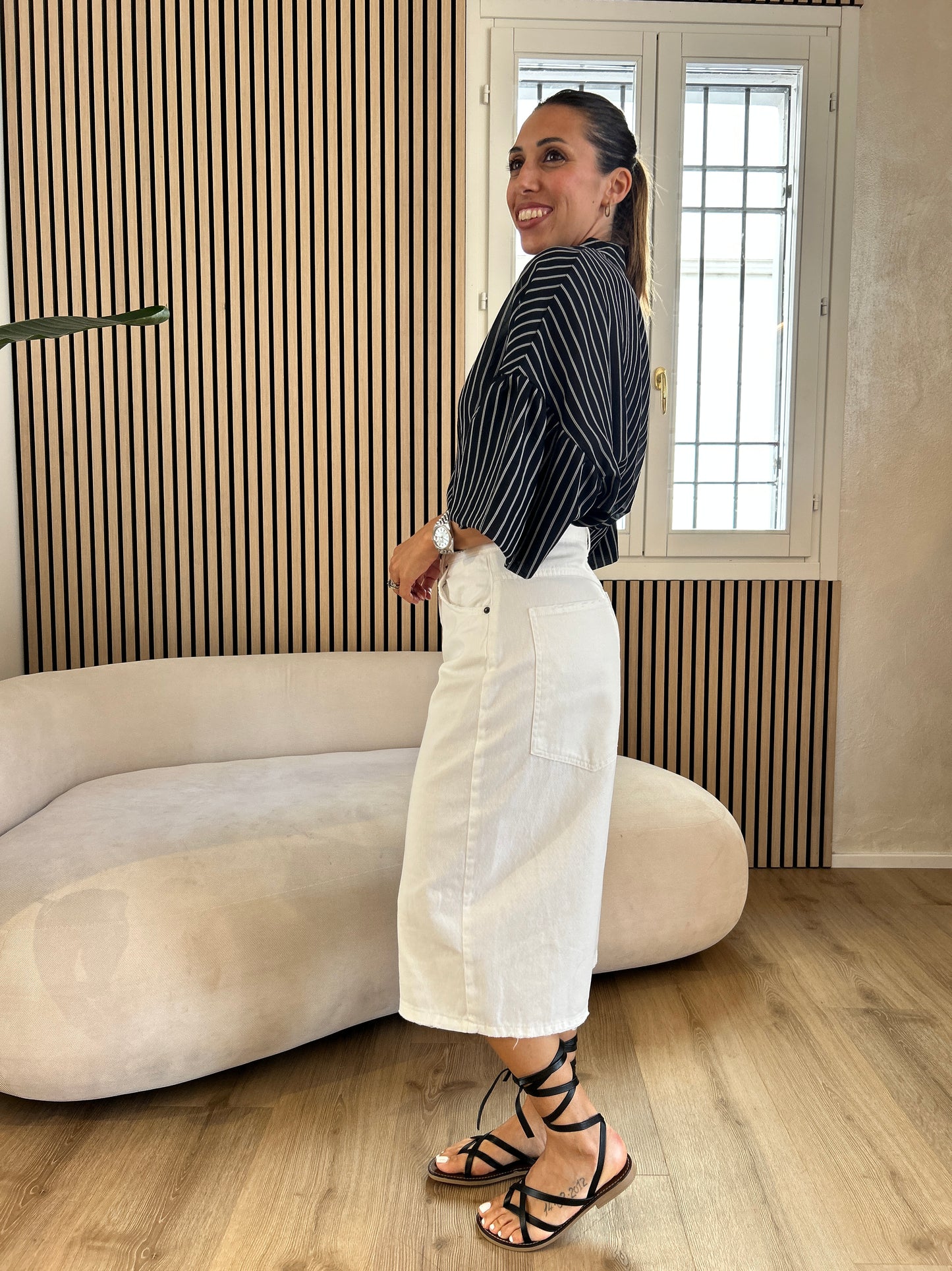 Camicia rigata nero/ bianco