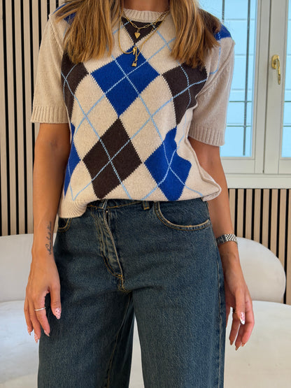 Maglia manica corta rombi