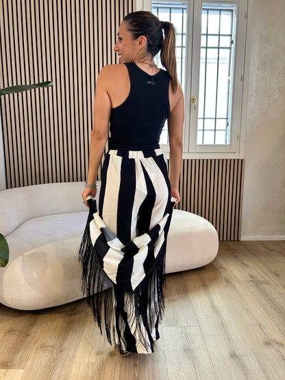 Pantalone rigato con pareo