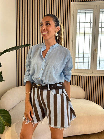 Camicia voile azzurro