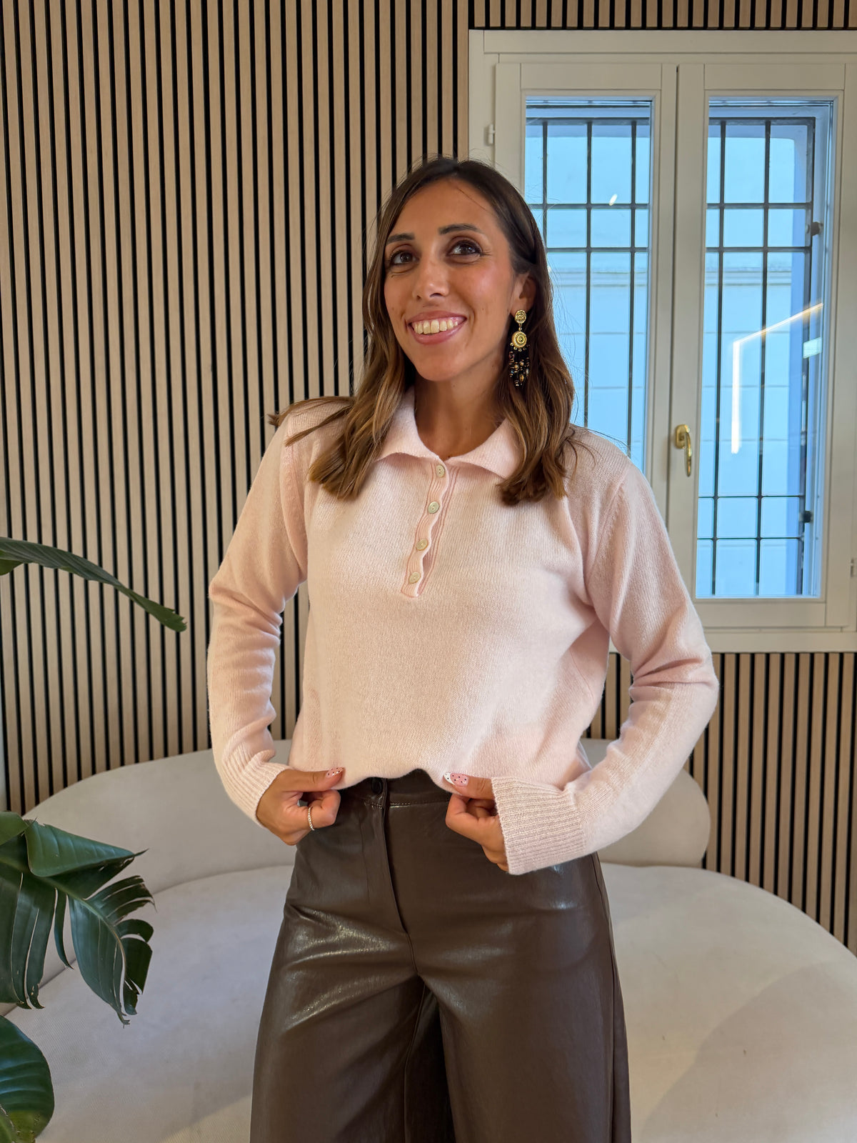 Polo 100% lana rosa