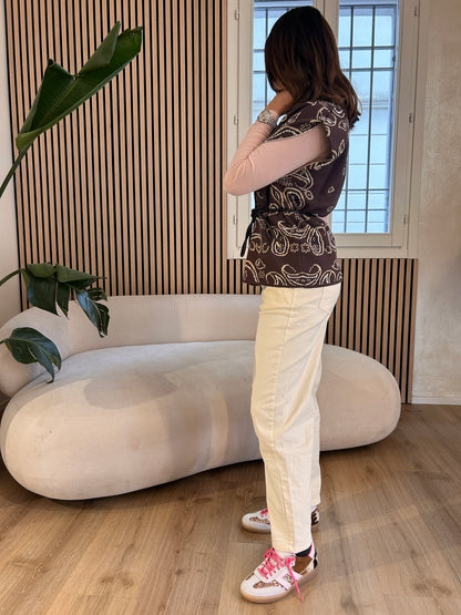 Pantalone Barrell avorio