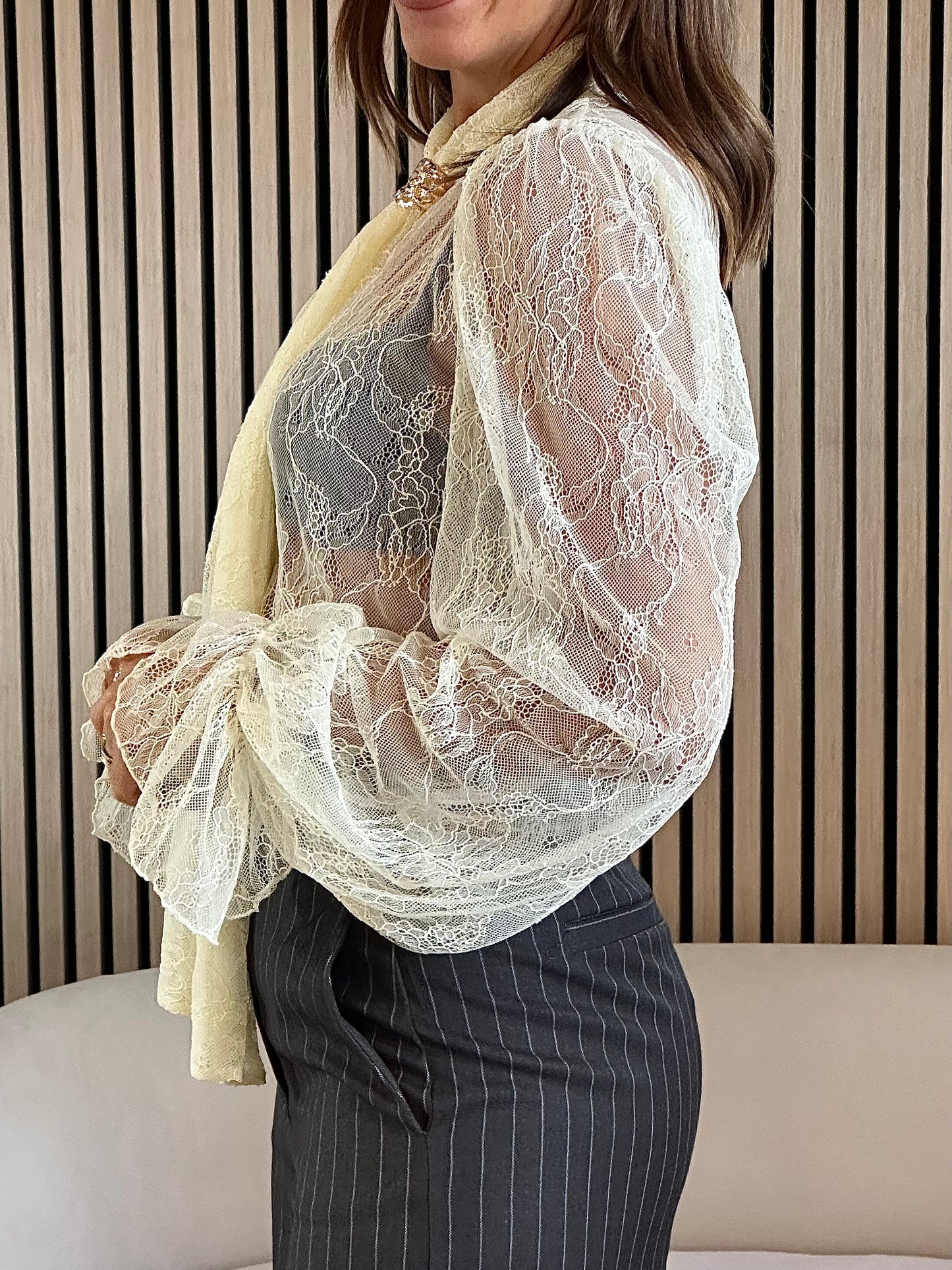 Camicia burro in pizzo gioiello
