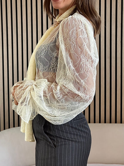 Camicia burro in pizzo gioiello