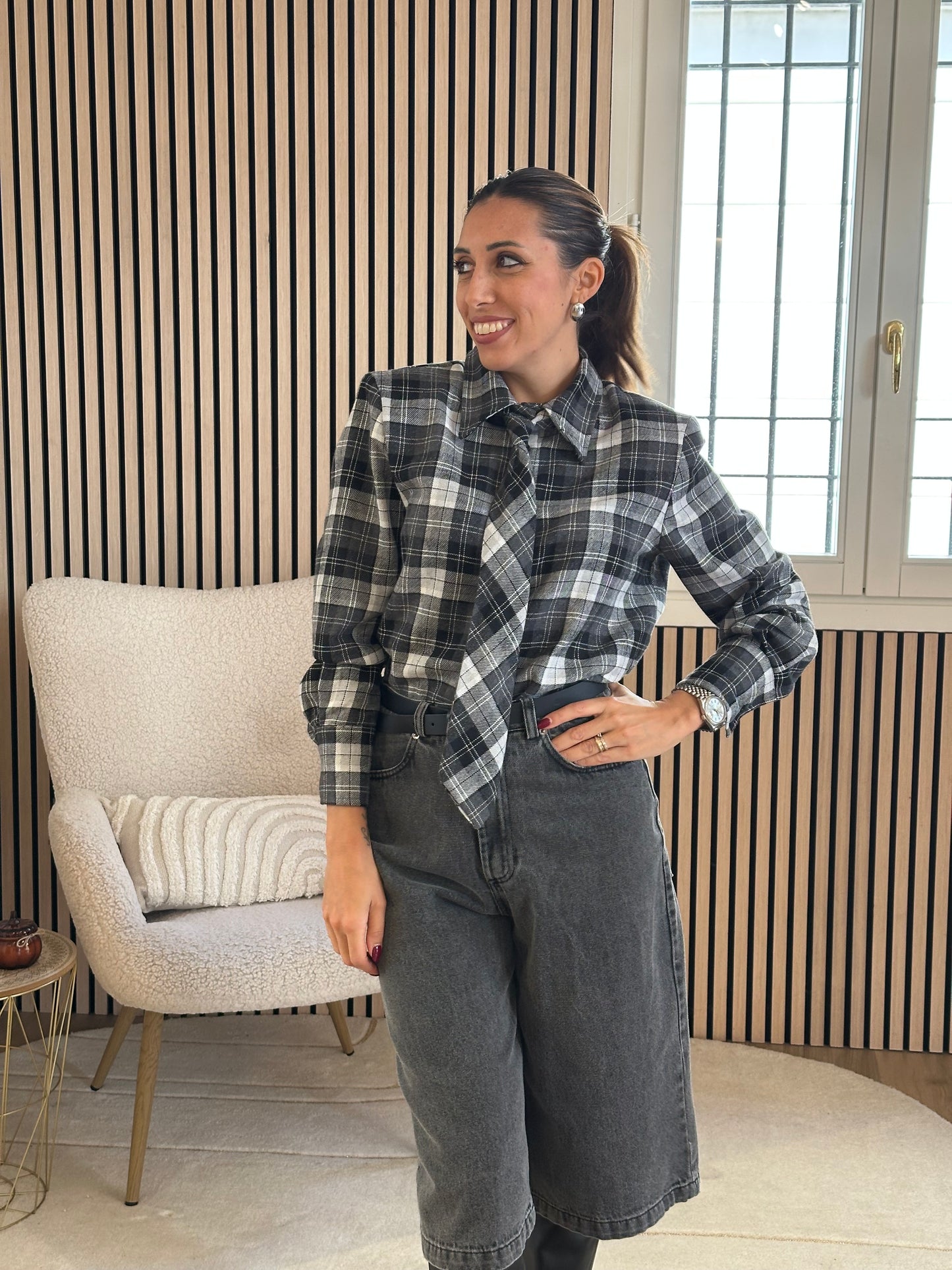 Camicia flanella con cravatta