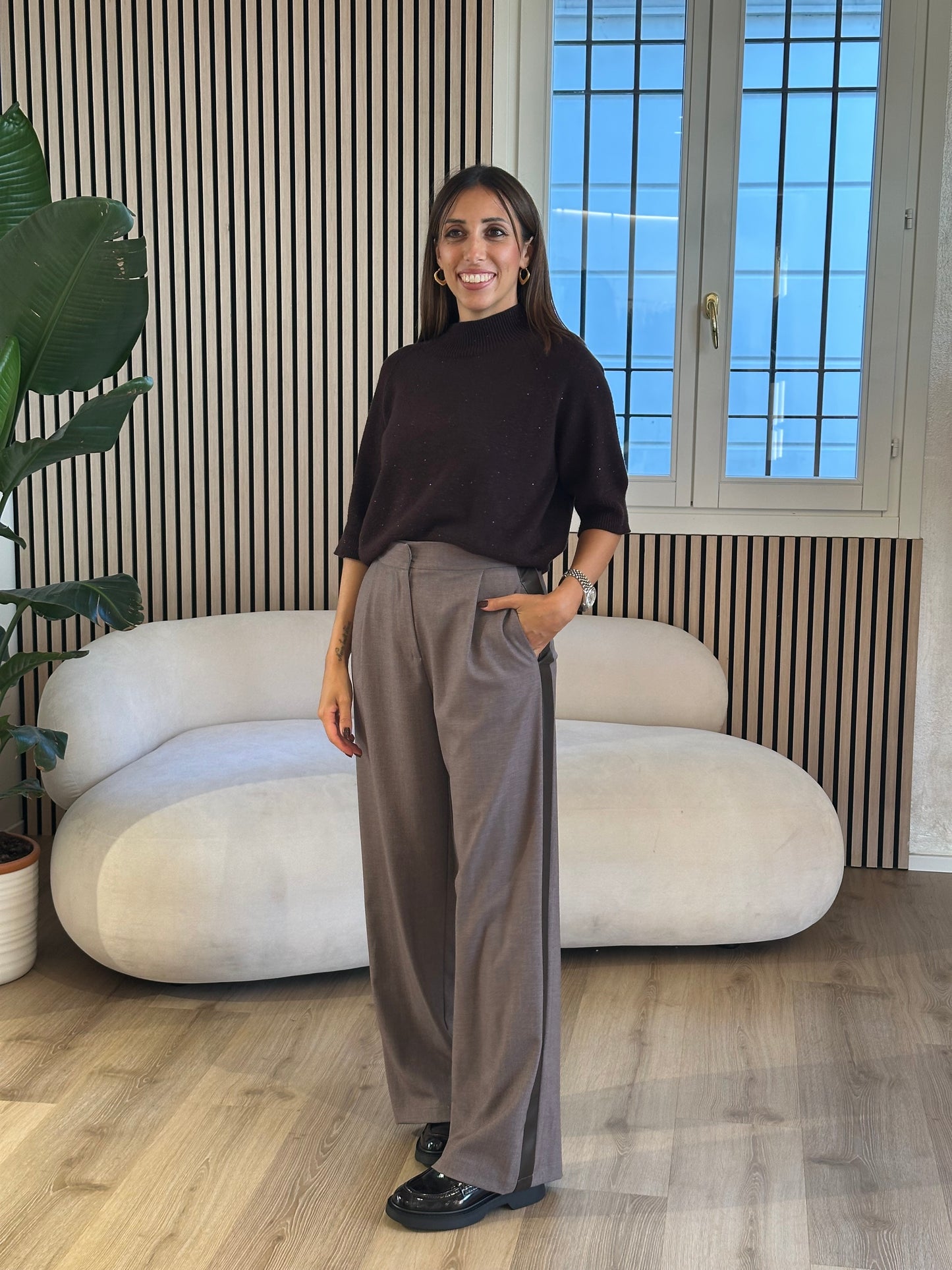 Pantalone nocciola mélange