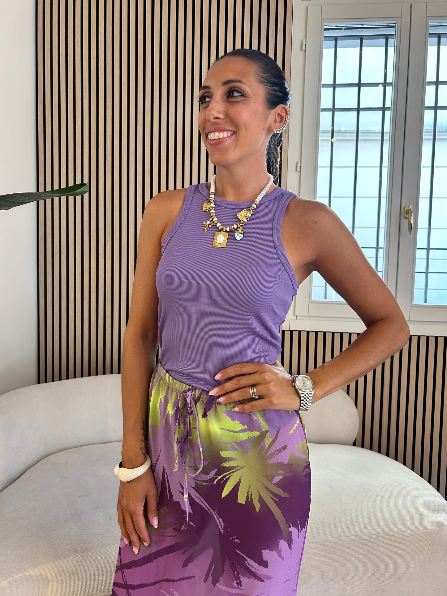 Canotta costina Purple