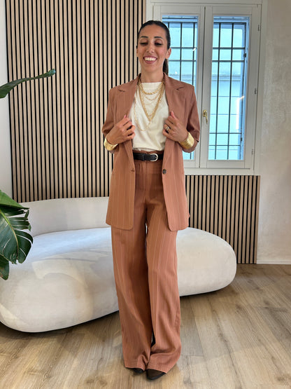 Pantalone gessato cotto
