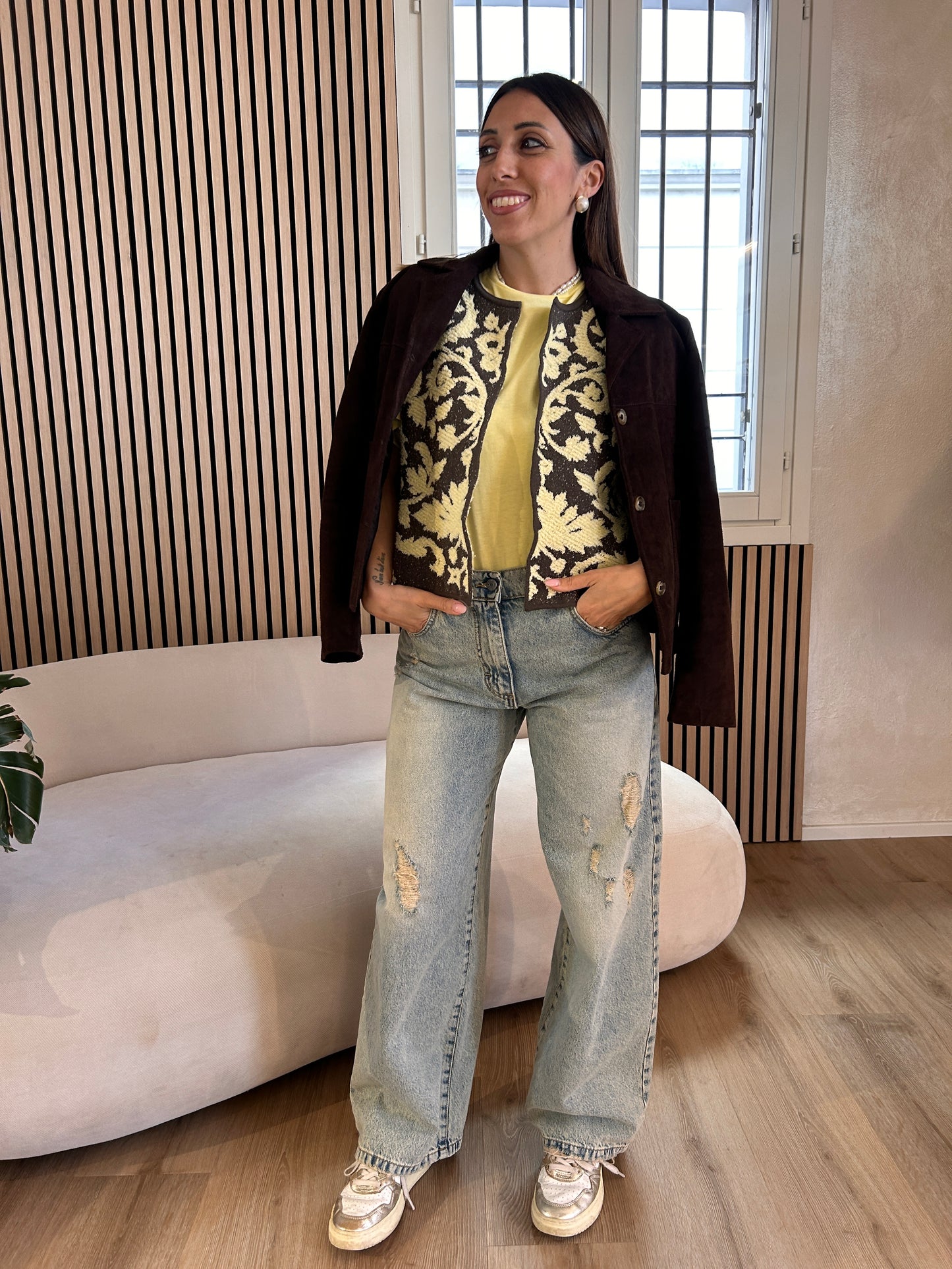 Gilet Bicolor ricamo