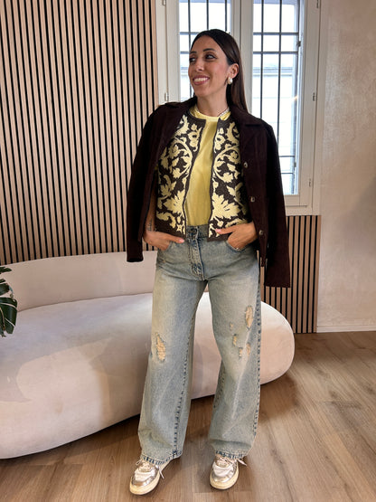 Gilet Bicolor ricamo