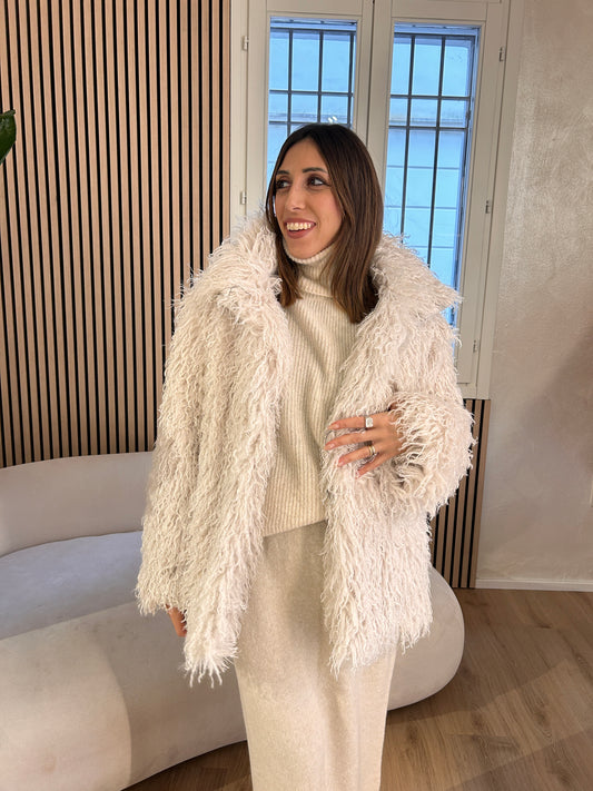 Eco pelliccia panna