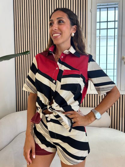Twinset rigato rosso