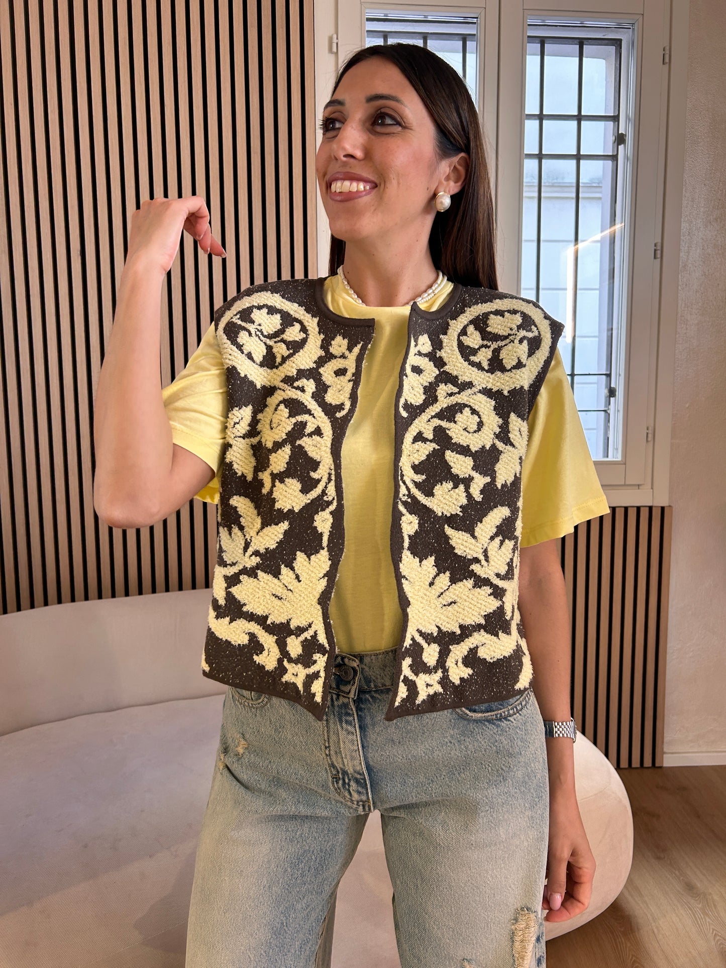 Gilet Bicolor ricamo