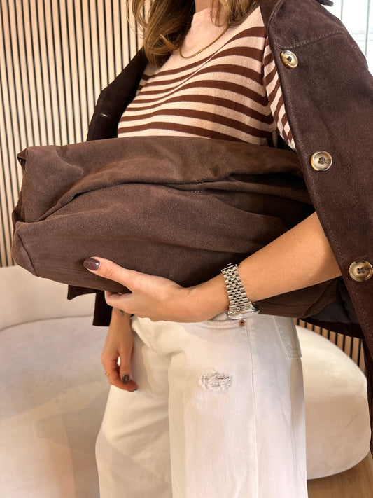Borsa in Suede Brown