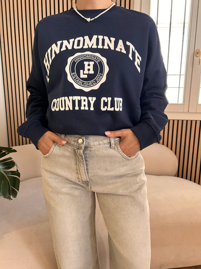 Felpa paricollo over blu