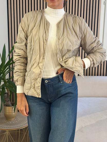 Giacca trapunta beige