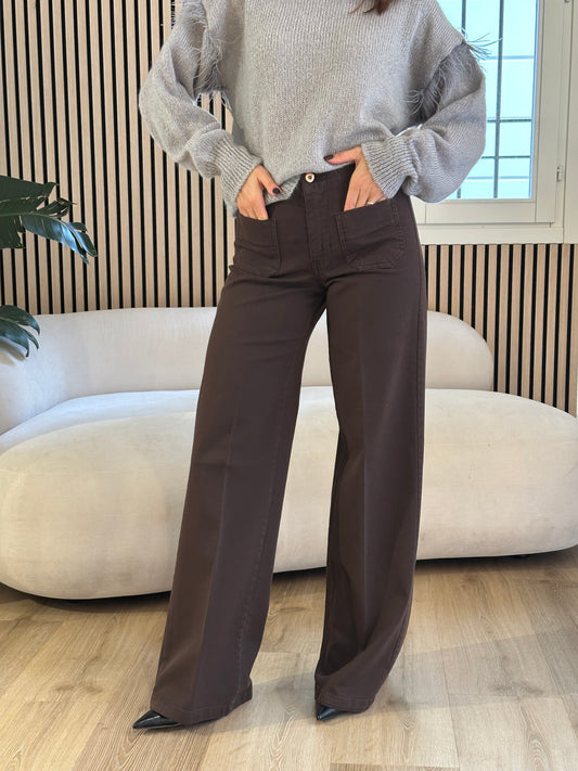 Pantalone tasche moro