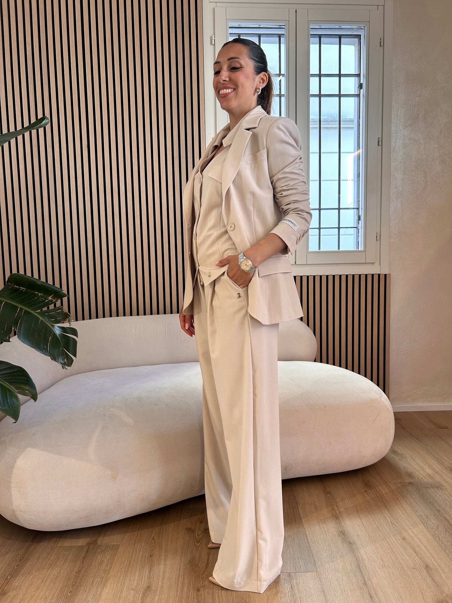 Gilet gessato con reverse