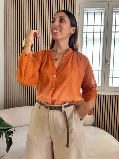 Camicia mussola arancione