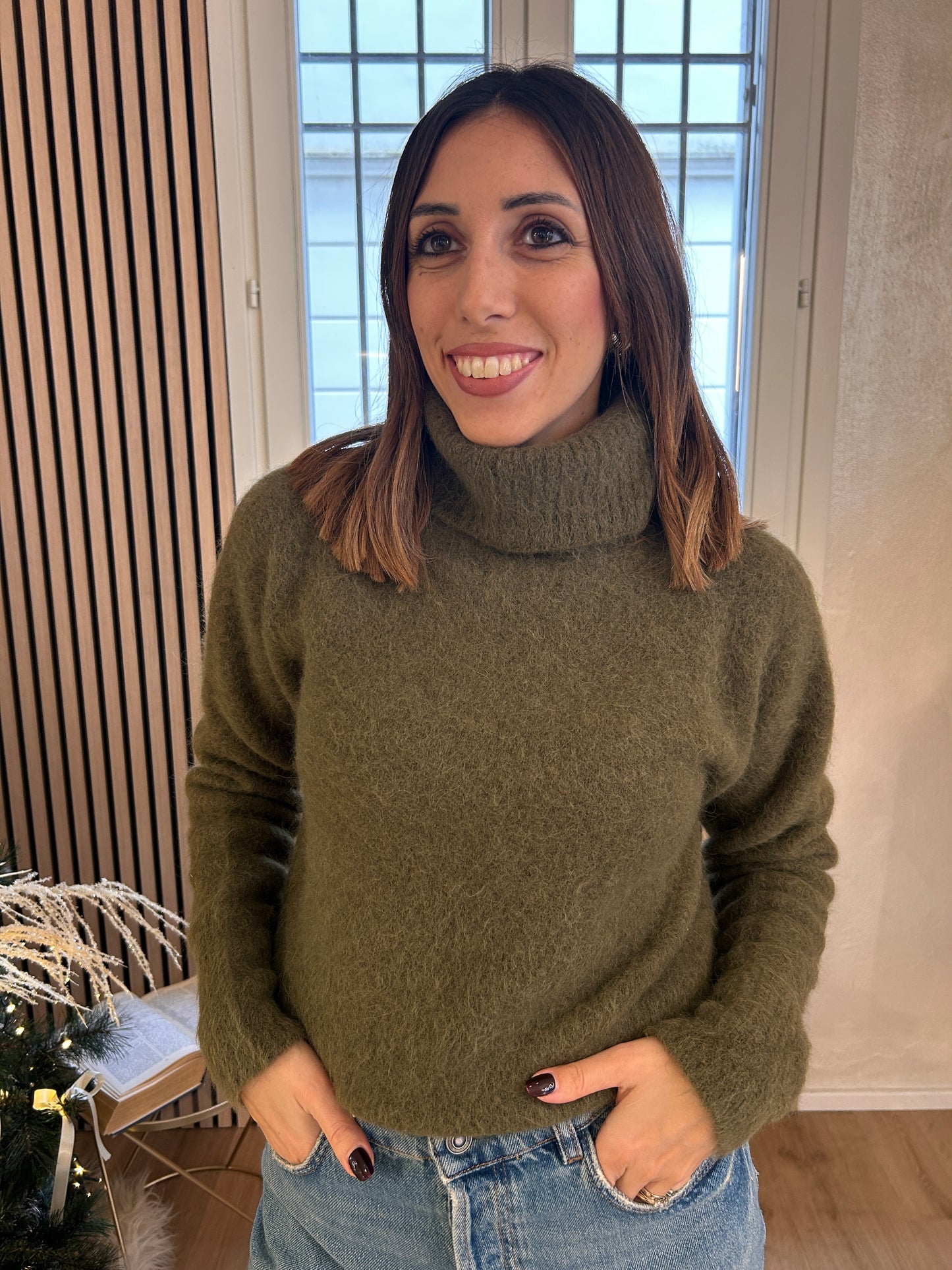 Dolcevita alpaca verde kaki