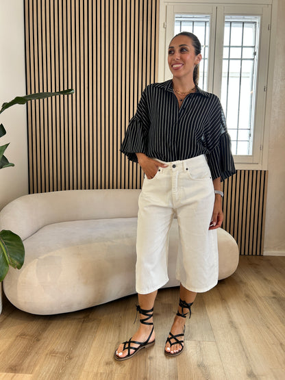 Camicia rigata nero/ bianco