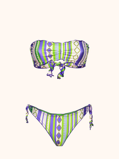 Bikini stampa viola & verde