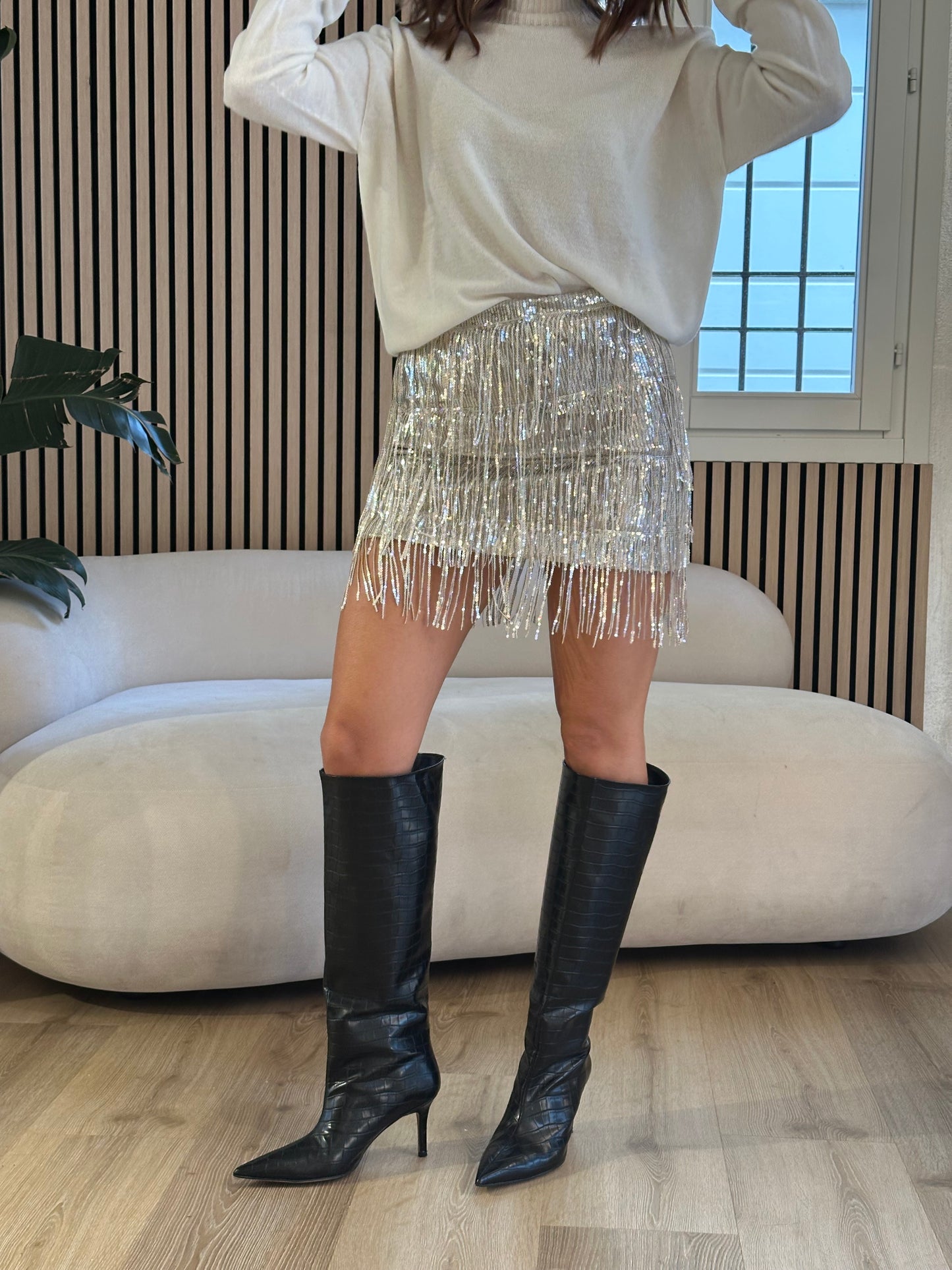 Gonna champagne frange