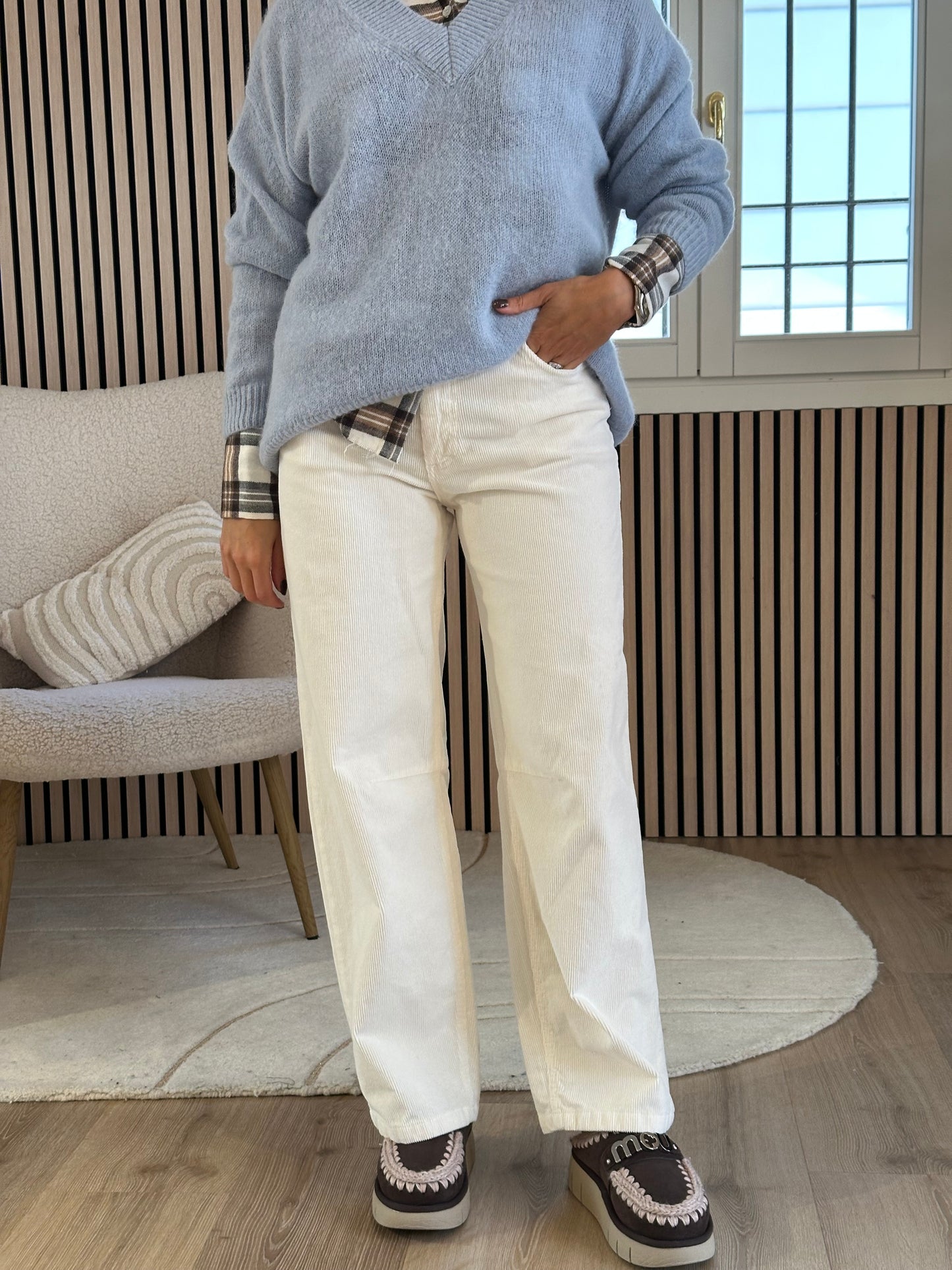 Pantalone velluto burro