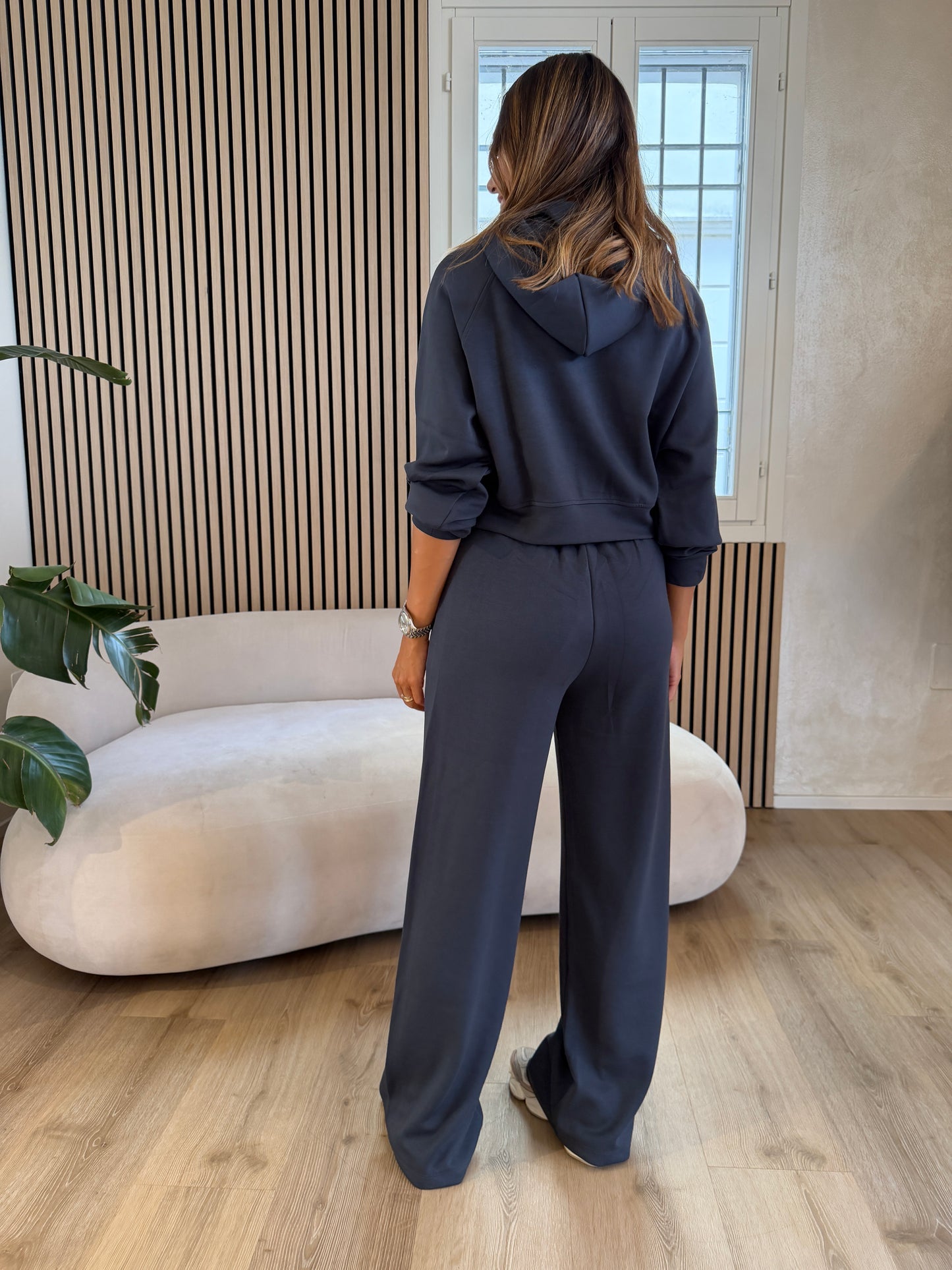 Pantalone a palazzo in viscosa Ferro