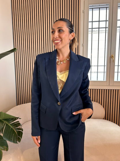 Giacca un bottone misto lino