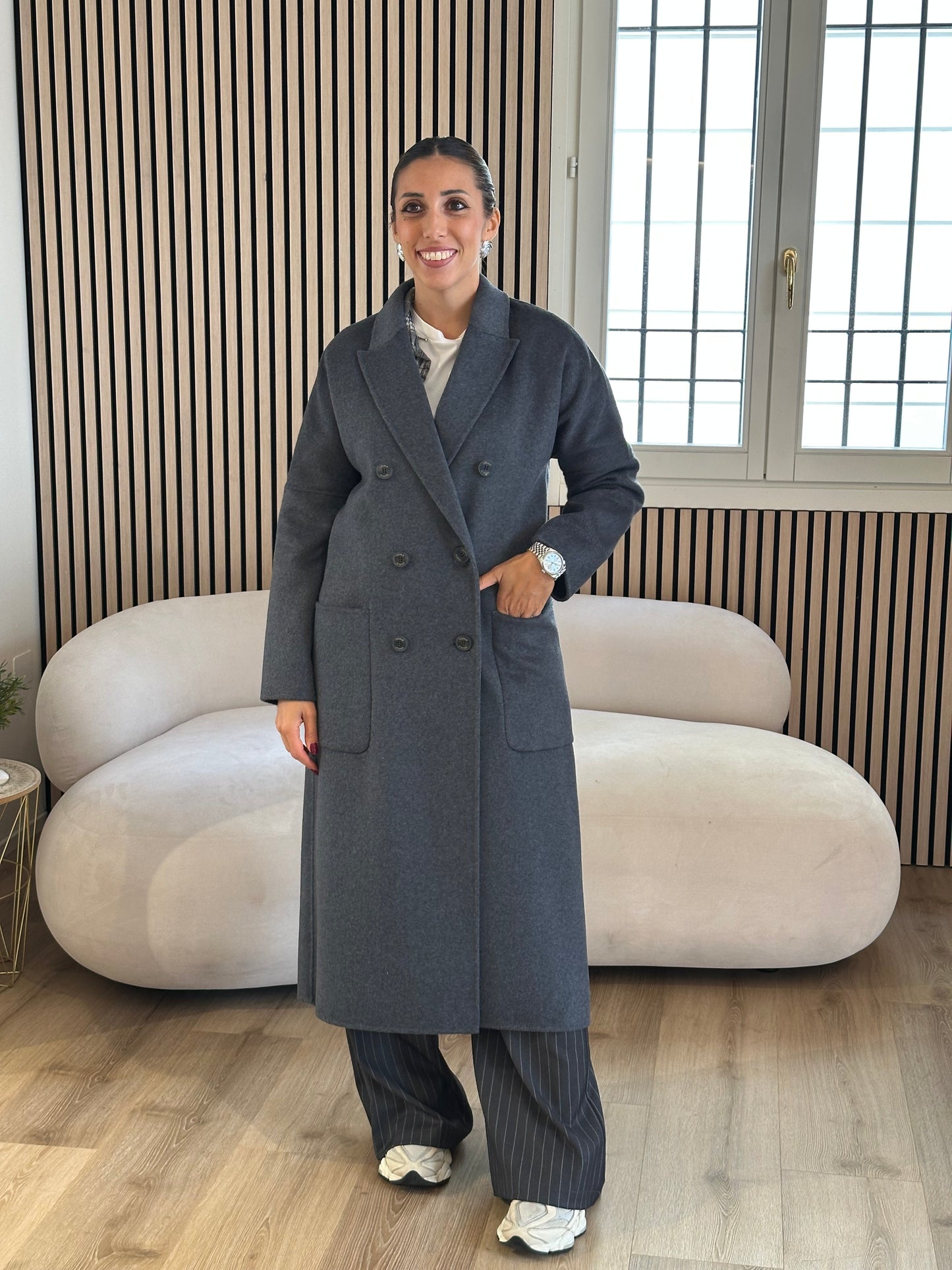 Cappotto doppiopetto handmade grigio