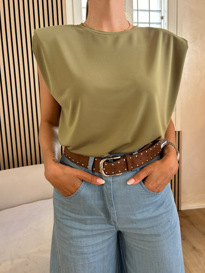T-shirt spalline imbottite verde